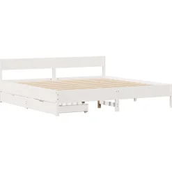 vidaXL Bedframe zonder matras massief grenenhout wit 200x200 cm
