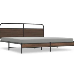 vidaXL Bedframe zonder matras metaal bruin eikenkleur 180x200 cm