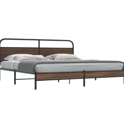 vidaXL Bedframe zonder matras metaal bruin eikenkleur 180x200 cm