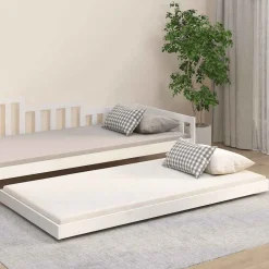 vidaXL Bedframe zonder matras massief grenenhout wit 140x200 cm