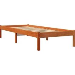 vidaXL Bedframe zonder matras massief grenenhout wasbruin 75x190 cm