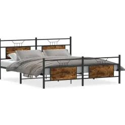 vidaXL Bedframe zonder matras metaal gerookt eikenkleurig 160x200 cm