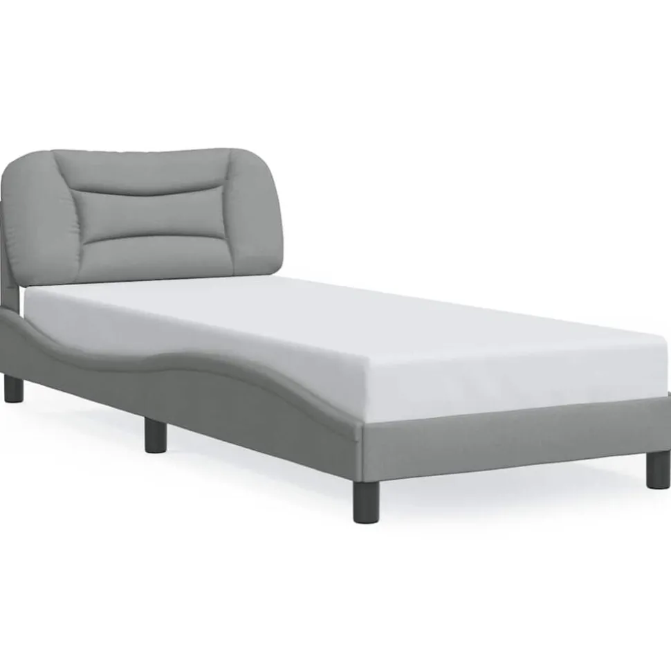 vidaXL Bedframe zonder matras "Hvar" 80x200 cm stof lichtgrijs