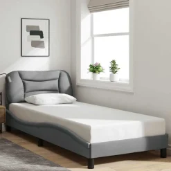 vidaXL Bedframe zonder matras "Hvar" 80x200 cm stof lichtgrijs
