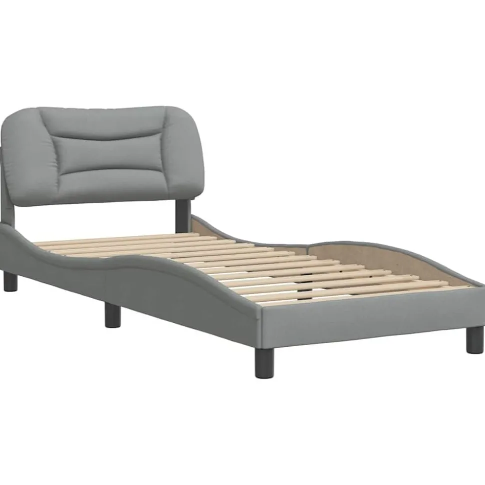 vidaXL Bedframe zonder matras "Hvar" 80x200 cm stof lichtgrijs