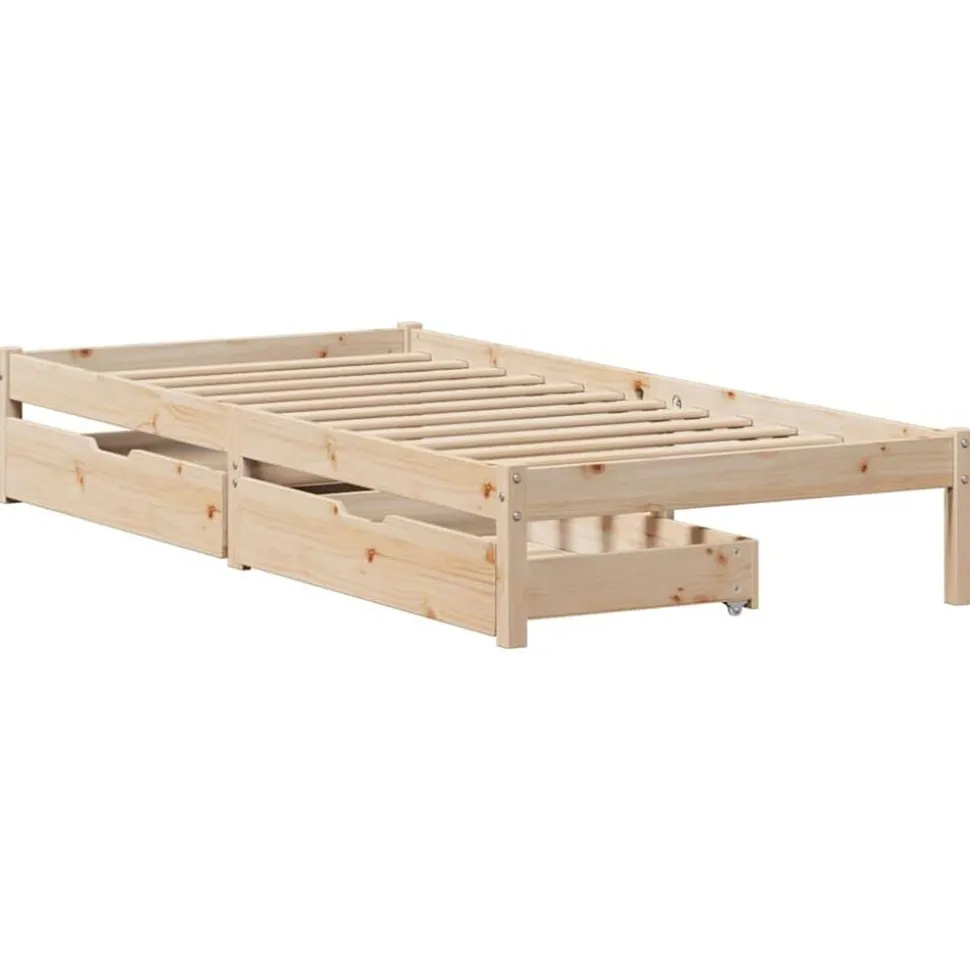 vidaXL Bedframe zonder matras massief grenenhout 75x190 cm