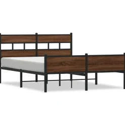 vidaXL Bedframe zonder matras metaal bruin eikenkleurig 160x200 cm
