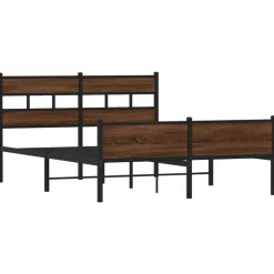 vidaXL Bedframe zonder matras metaal bruin eikenkleurig 160x200 cm