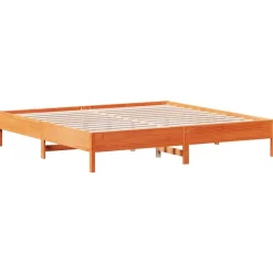vidaXL Bedframe zonder matras massief grenenhout wasbruin 200x200 cm
