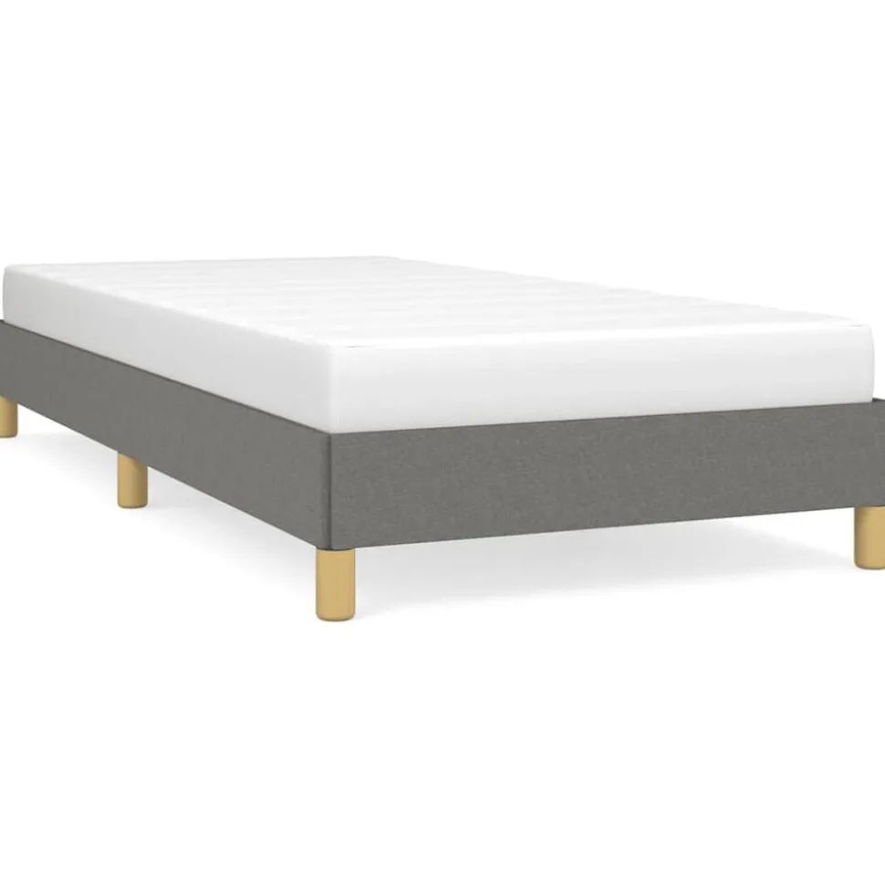 vidaXL Bedframe zonder matras 80x200 cm stof donkergrijs