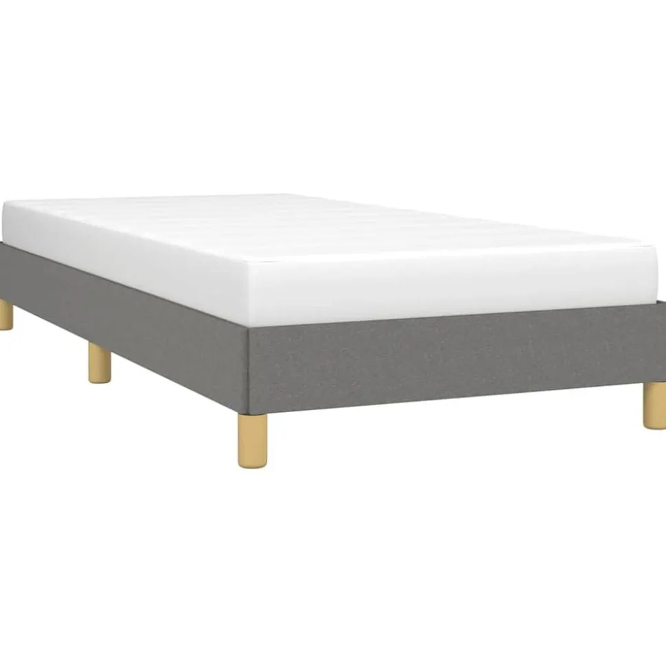 vidaXL Bedframe zonder matras 80x200 cm stof donkergrijs