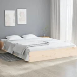 vidaXL Bedframe zonder matras massief hout 200x200 cm