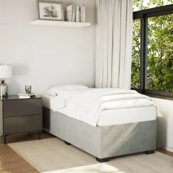 vidaXL Bedframe zonder matras 80x200 cm fluweel lichtgrijs