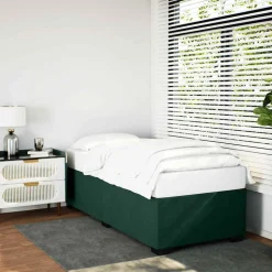 vidaXL Bedframe zonder matras 80x200 cm fluweel donkergroen