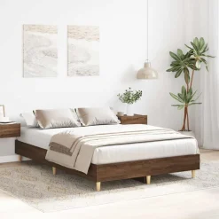 vidaXL Bedframe zonder matras 120x200 cm spaanplaat bruin eikenkleurig