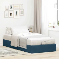 vidaXL Bedframe zonder matras 80x200 cm fluweel donkerblauw