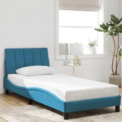 vidaXL Bedframe zonder matras "Hanko" fluweel blauw 80x200 cm