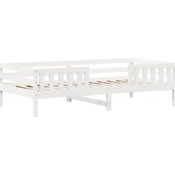 vidaXL Bedframe zonder matras massief grenenhout wit 140x200 cm
