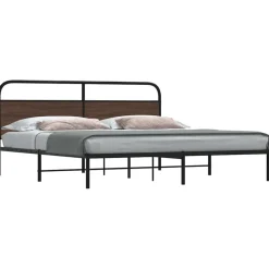 vidaXL Bedframe zonder matras metaal bruin eikenkleur 180x200 cm