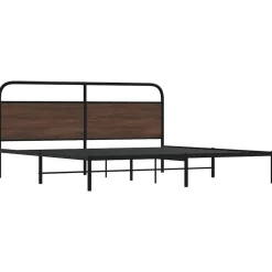 vidaXL Bedframe zonder matras metaal bruin eikenkleur 180x200 cm