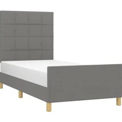 vidaXL Bedframe zonder matras 80x200 cm stof donkergrijs