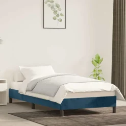 vidaXL Bedframe zonder matras 80x200 cm fluweel donkerblauw