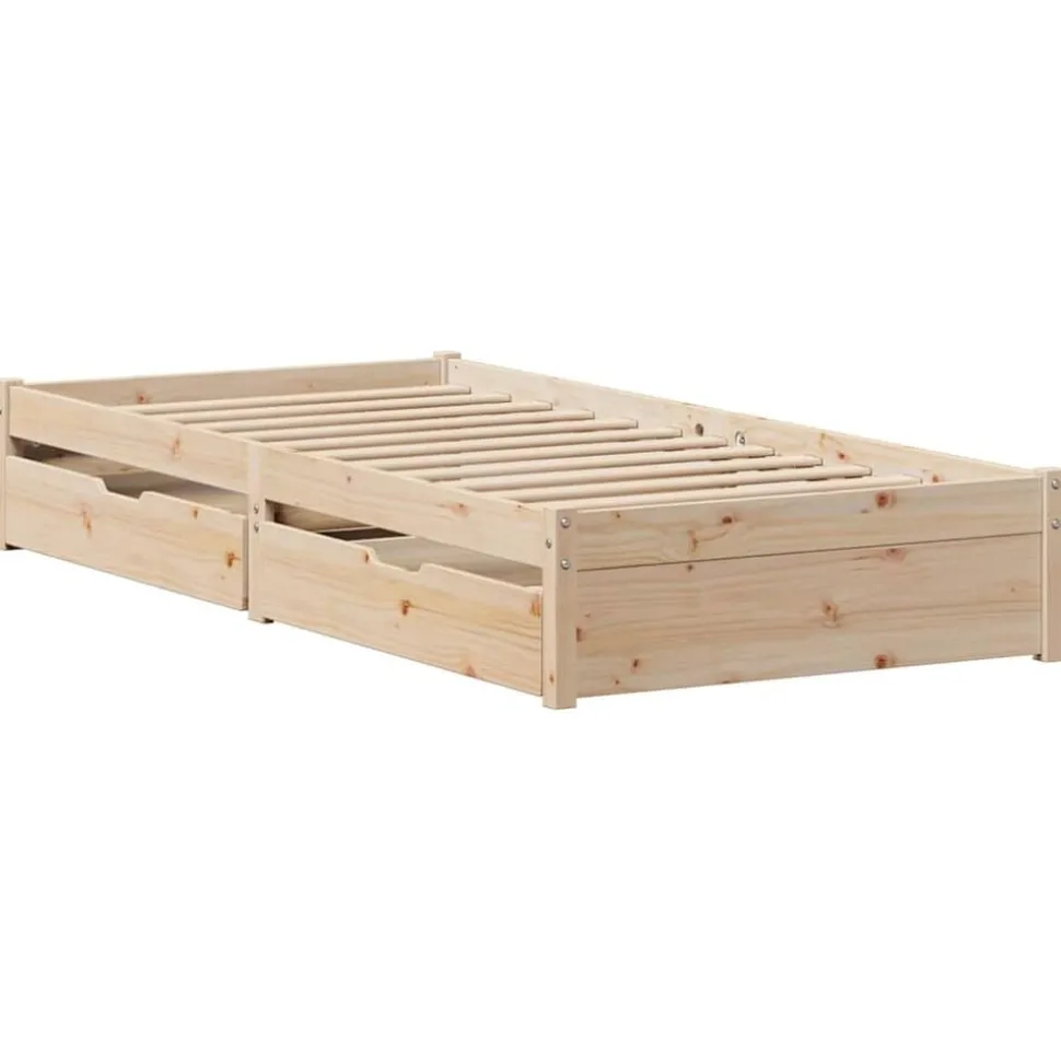 vidaXL Bedframe zonder matras massief grenenhout 75x190 cm