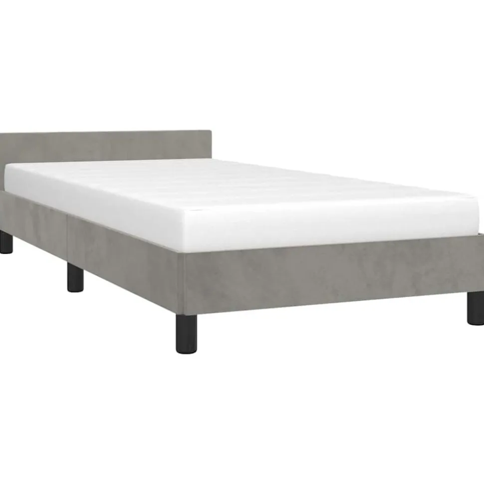 vidaXL Bedframe zonder matras 80x200 cm fluweel lichtgrijs