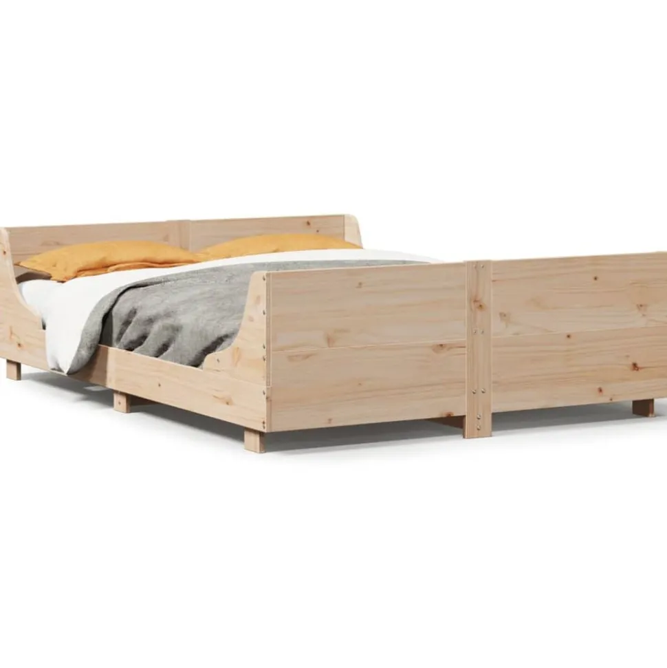 vidaXL Bedframe zonder matras massief grenenhout 120x200 cm