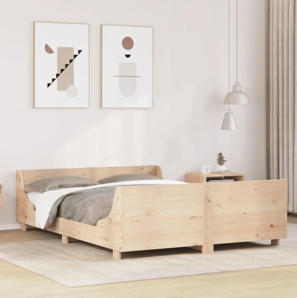 vidaXL Bedframe zonder matras massief grenenhout 120x200 cm