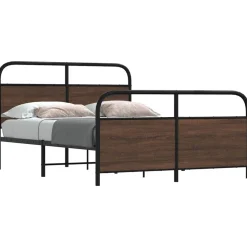 vidaXL Bedframe zonder matras metaal bruin eikenkleurig 137x190 cm