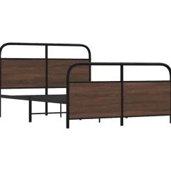 vidaXL Bedframe zonder matras metaal bruin eikenkleurig 137x190 cm