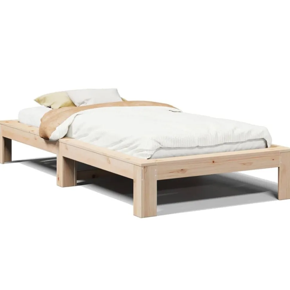 vidaXL Bedframe zonder matras massief grenenhout 100x200 cm