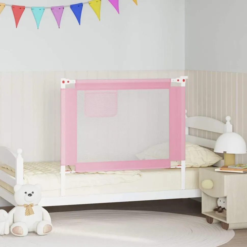 vidaXL Bedhekje peuter 100x25 cm stof roze