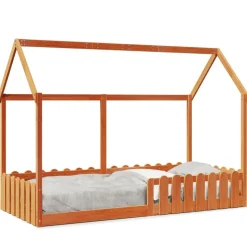 vidaXL Bedhuis wasbruin massief grenenhout 90x200 cm