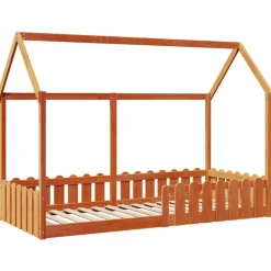 vidaXL Bedhuis wasbruin massief grenenhout 90x200 cm