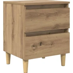 vidaXL Bedkast met lade Artisan Eiken 40 x 35 x 50 cm Bewerkt hout