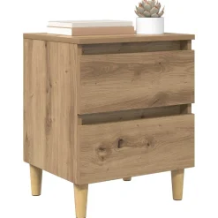 vidaXL Bedkast met lade Artisan Eiken 40 x 35 x 50 cm Bewerkt hout