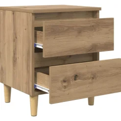 vidaXL Bedkast met lade Artisan Eiken 40 x 35 x 50 cm Bewerkt hout