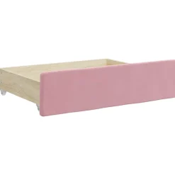 vidaXL Bedlades 2 st bewerkt hout en fluweel roze