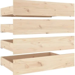 vidaXL Bedlades 4 st massief grenenhout