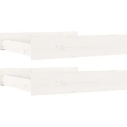 vidaXL Bedlades 2 st massief grenenhout wit