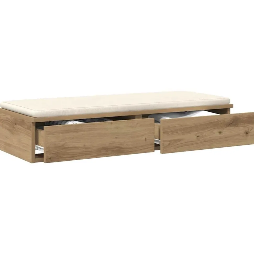 vidaXL Bedlades Artisan Eiken 100 x 36,5 x 16,5 cm Bewerkt hout