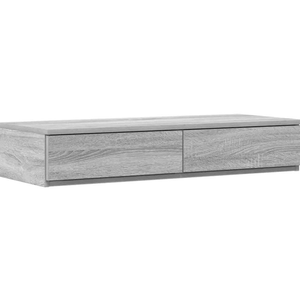 vidaXL Bedlades Grijs Sonoma 100 x 36,5 x 16,5 cm Bewerkt hout