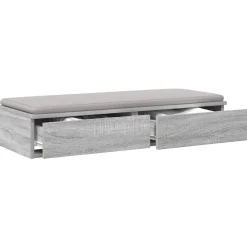 vidaXL Bedlades Grijs Sonoma 100 x 36,5 x 16,5 cm Bewerkt hout