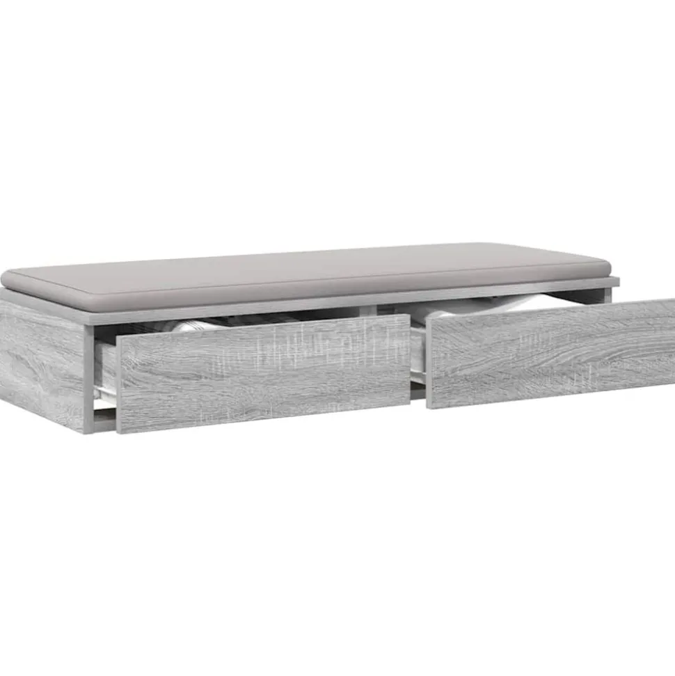vidaXL Bedlades Grijs Sonoma 100 x 36,5 x 16,5 cm Bewerkt hout