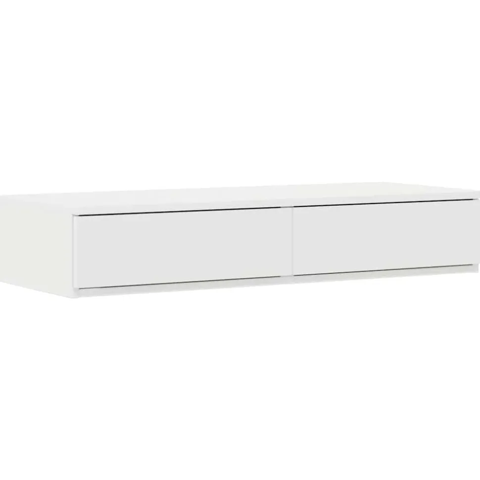 vidaXL Bedlades met lade Wit 100 x 36,5 x 16,5 cm Bewerkt hout