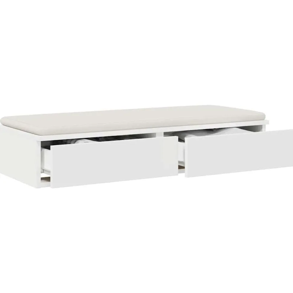 vidaXL Bedlades met lade Wit 100 x 36,5 x 16,5 cm Bewerkt hout