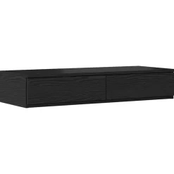 vidaXL Bedlades met lade Zwart Eiken 100 x 36,5 x 16,5 cm Bewerkt hout