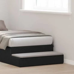 vidaXL Bedlades met lade Zwart Eiken 100 x 36,5 x 16,5 cm Bewerkt hout